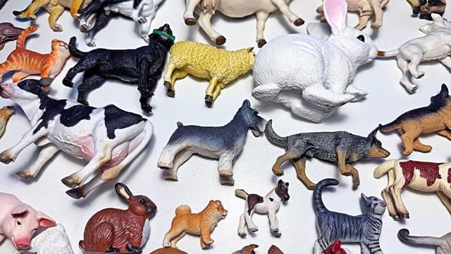 農場の動物、犬、猫のコレクション - ロバ、ウサギ、アメリカン・スタッフォードシャー・テリア、ダルメシアン