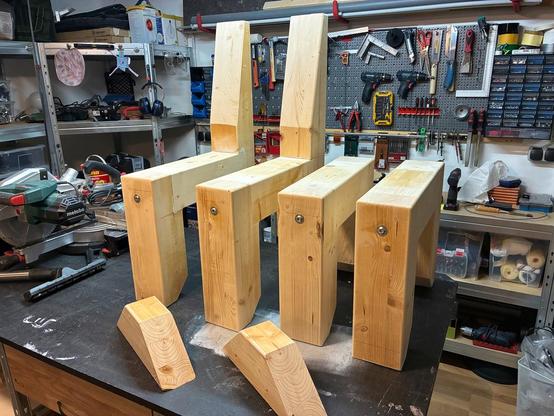Rack for two benches.