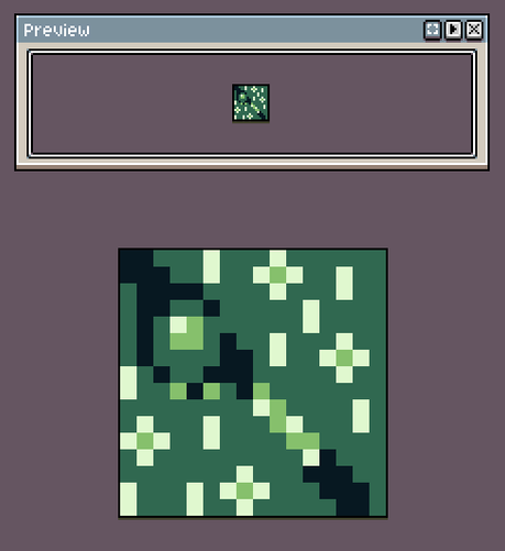 A gameboy style sprite of a magical staff wielded by the character Megumin. It is depicted at an angle, with a gem set in the top and strange particle effects surrounding it.