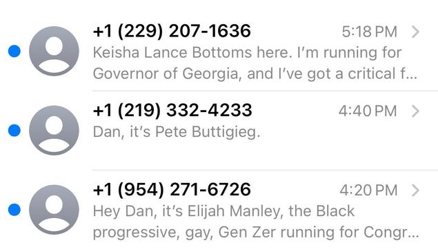 Three fucking ActBlue donation text messages from three different people within an hour of each other