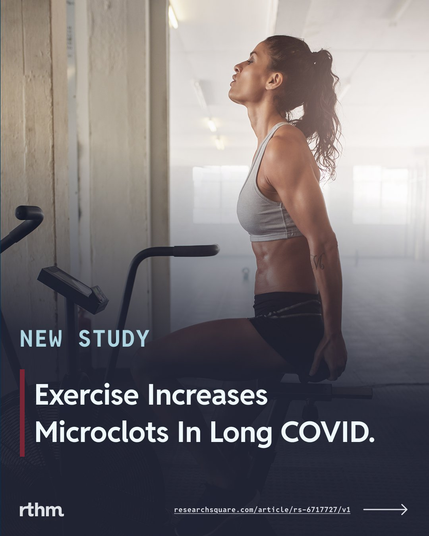 Exercise Increases Microclots In Long COVID. 


(Arrow pointing right) Picture of someone exhausted on an exercise bike