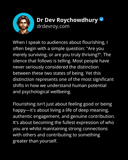 A comprehensive guide on Human Flourishing by Dr Dev Roychowdhury