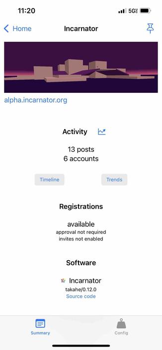 screenshot of instance description with Incarnator listed in the software info