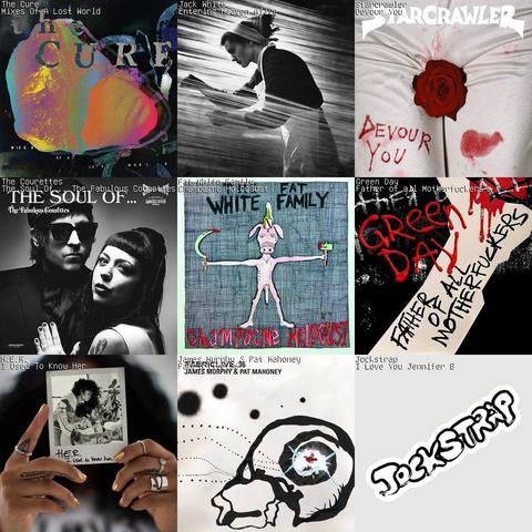 A grid of the covers of the nine albums that I've listened to the most this last month.