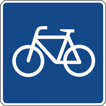 Schild Radweg ohne Benutzungspflicht (quadratisch)