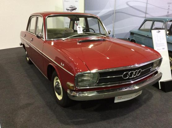Red original F103 Audi, front quarter view