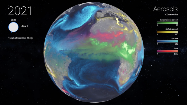 Screenshot of the nextGEMS visualizations video.