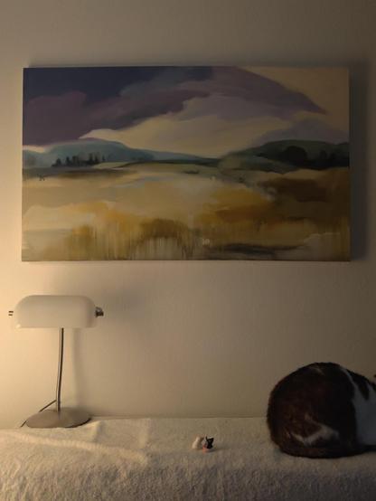 Zwei kleine Mäuse in Betrachtung der Katze.