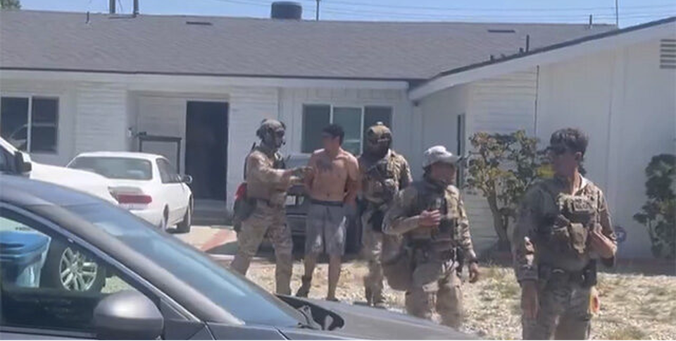 One of two Sunday arrests in Los Angeles related to an Iranian human smuggling ring.  Credit: Lowell Cauffiel
