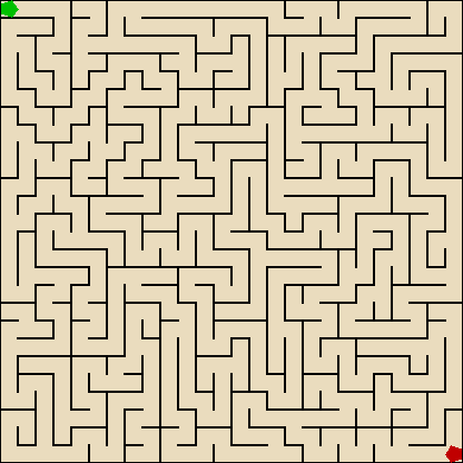A computer generated 26 by 26 maze.