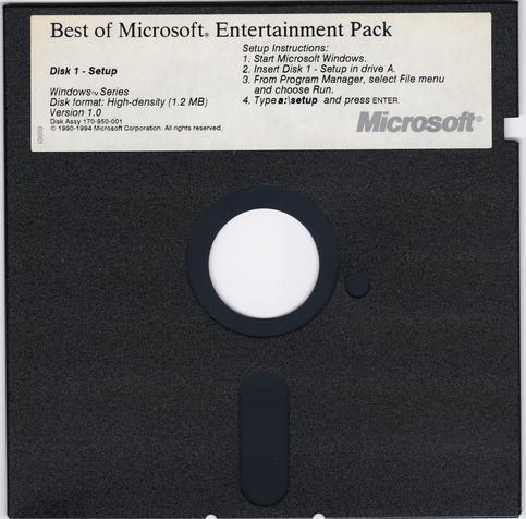 Best of MS Entertainment Pack... on 2 x 5.25 inch floppy disks!