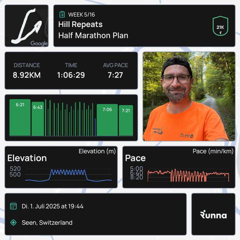 Today’s training summary from the Runna app
