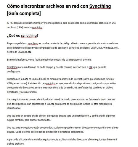 captura de pantalla de artículo en wordpress