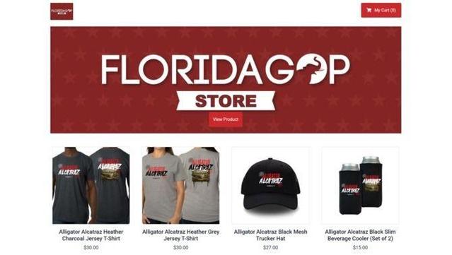 Marxandatge del Partit Republicà de Florida amb productes fent referència al centre de detenció "Alligator Alcatraz"