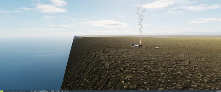 Jester sitting beside their glitched-out F-14A taking in the view of the edge of the Sinai map in northern Lebanon.