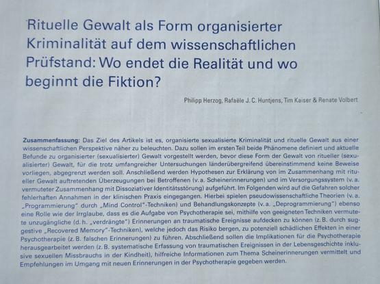 Foto von Titel und Abstract des Artikels