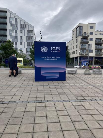 photo of outdoor banner at the internet governance forum 2025 in oslo, norway