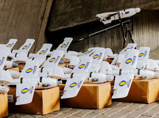 Interceptor drones, funded by the Prytula Foundation. The foundation reported that each drone costs under $2,000 and is successful in downing Russian drones like the Geran