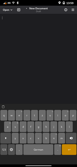 A screenshot of Phosh with the on screen keyboard unfolded. The resolution is at 250%. The keyboard's key area takes up 4cm of the screen (excluding the auto completion bar). There's a 0.8 cm zone without keys at the bottom.

gsettings set sm.puri.phosh.osk scaling "['auto-portrait', 'bottom-dead-zone']"