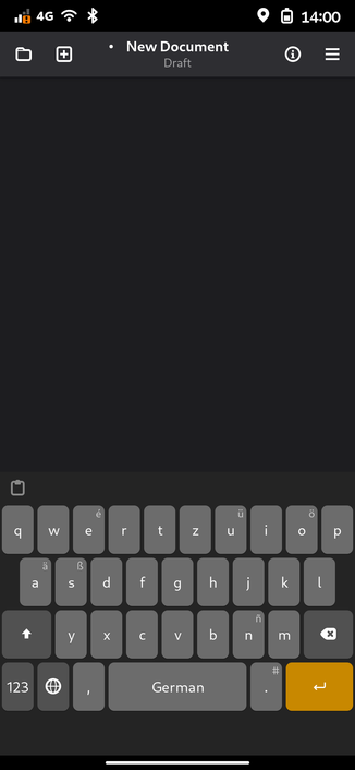 A screenshot of Phosh with the on screen keyboard unfolded. The resolution is at 300%..The keyboard's key area takes up 4cm of the screen (excluding the auto completion bar). There's a 0.8 cm zone without keys at the bottom.

gsettings set sm.puri.phosh.osk scaling "['auto-portrait', 'bottom-dead-zone']"