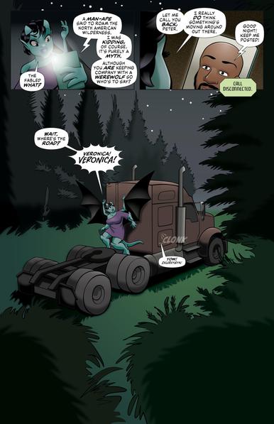 A comic in which a young monster is frightened by a forest. Full transcript is available at the included link
