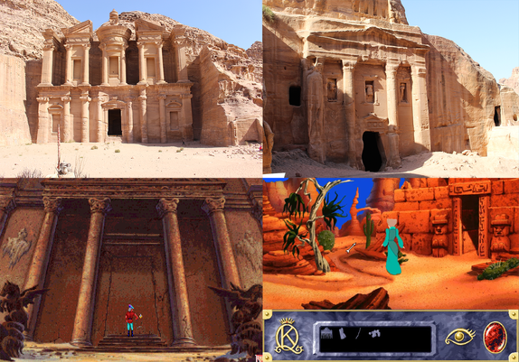 The temples of Petra, Jordan, and the temples from King's Quest