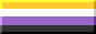 nonbinary pride flag (4 horizontal stripes: yellow, white, purple, black)