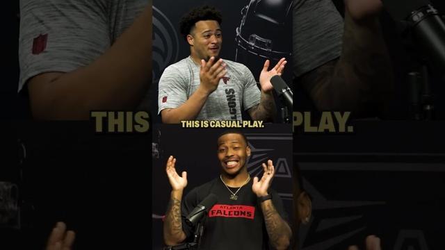 This Ruffled Feathers debate between Tyler Allgeier & Carlos Washington Jr. 🤣  #atlantafalcons  #nfl