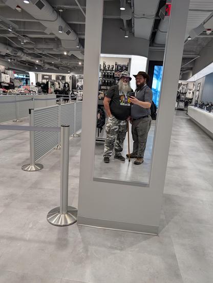 Westhoff and I taking a selfie in the Raider Image Store