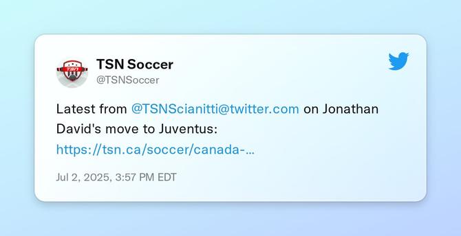 Latest from @TSNScianitti on Jonathan David's move to Juventus: https://t.co/FJxdMbYb4V