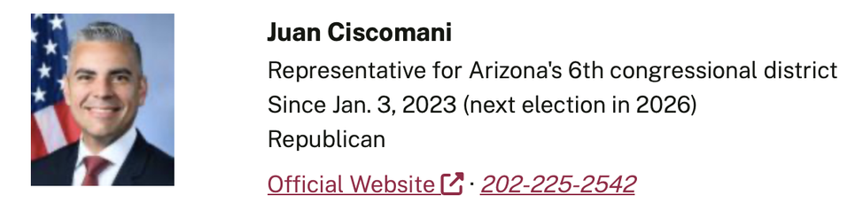 Contact info for Juan Ciscomani