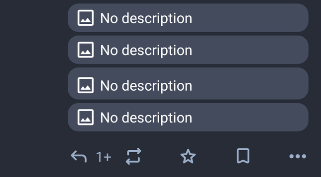 4 placeholders for missing images reading “No description”
