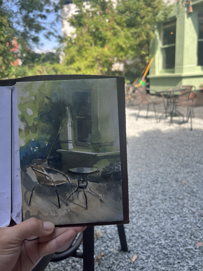 Blurry photo of the picture and the reference view