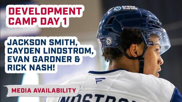 DEV CAMP DAY 1 🏒 Jackson Smith, Cayden Lindstrom, Evan Gardner & Rick Nash | Media Availability