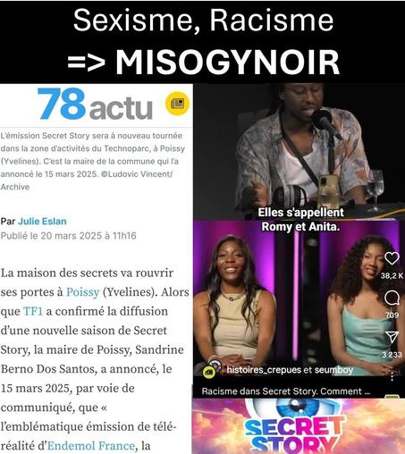 article actu78 évoquant le tournage à Poissy et capture d'écran de l'analyse par Histoires crépues