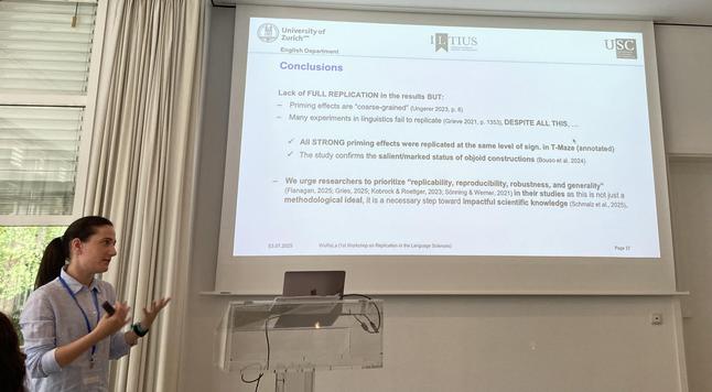Conclusions
Lack of FULL REPLICATION in the results BUT:
- Priming effects are "coarse-grained" (Ungerer 2023, p. 8)
- Many experiments in linguistics fail to replicate (Grieve 2021, p. 1353), DESPITE ALL THIS, ...
All STRONG priming effects were replicated at the same level of sign. in T-Maze (annotated)
/ The study confirms the salient/marked status of objoid constructions (Bouso et al. 2024)
- We urge researchers to prioritize "replicability, reproducibility, robustness, and generality"
(Flanagan, 2025; Gries, 2025; Kobrock & Roettger, 2023; Sönning & Werner, 2021) in their studies as this is not just a methodological ideal, it is a necessary step toward impactful scientific knowledge (Schmalz et al., 2025).