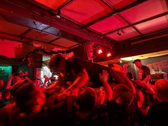 Stage Diving of the street dogs singer