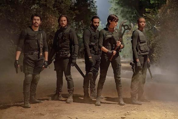 Charlize Theron, Luca Marinelli, Marwan Kenzari, Henry Golding, and KiKi Layne in The Old Guard 2
