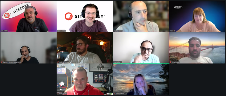 Screenshot of attendees on the June 27, 2025 #SitecoreLunch call.