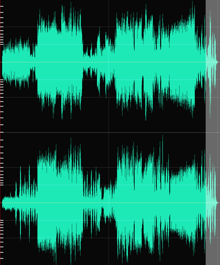 Green on black visualisation of a swirth & swizzle soundwave