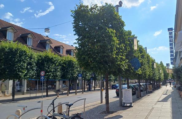 Die Hauptstraße der Stadt