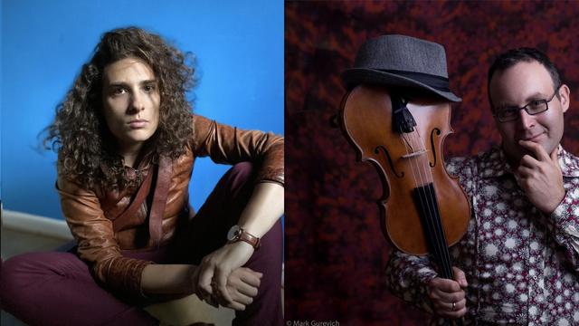 portraits of accordionist / pianist Simone Baron and Ljova