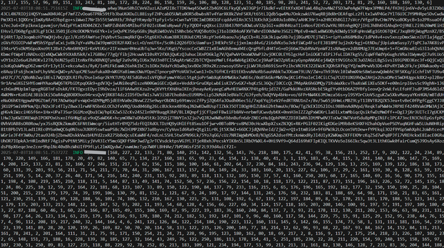 Terminal with loggin full of base64 and bytes but no clear text