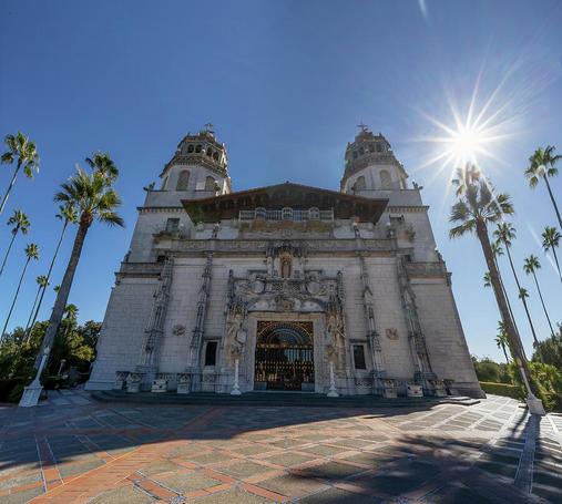 Majestic Hearst Castle basking in sunlight - a symbol of opulence and architectural grandeur on California's Central Coast.