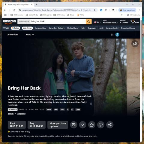 "Bring Her Back", listed on Amazon Prime.