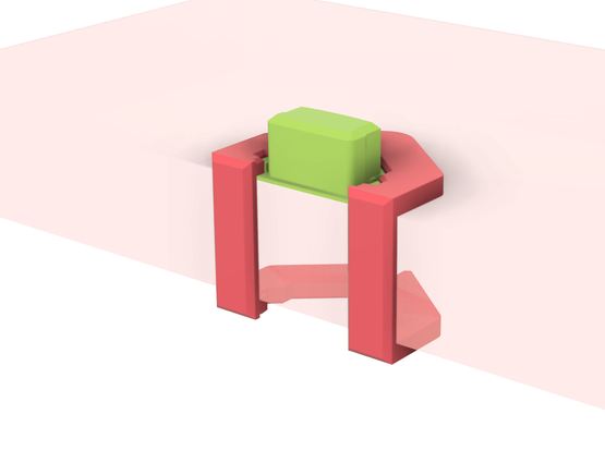 A CAD rendering shows the BILLY shelf, the clip that wraps around its front edge, and the plug that goes inside the channel.  It shows the way they fit together.