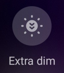 Screenshot of phone icon with text beneath that reads extra dim