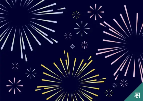 夏の風物詩、シンプルな花火のイラスト