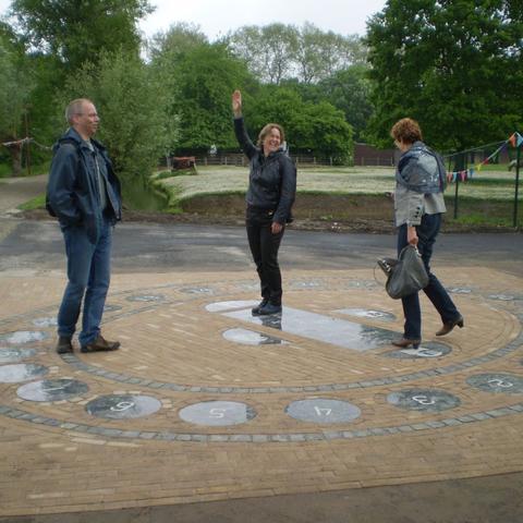 living sundial of natural stone.