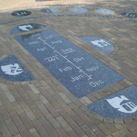 living sundial of natural stone.